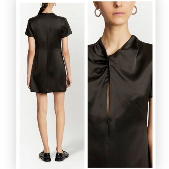 Proenza Schouler White Label ruched satin mini dress Size 6 NWT $448 - Picture 1 of 8